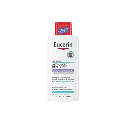 Eucerin Advanced Repair Scented Night Lotion, 48 Hour Moisturizing Body Lotion for Dry Skin with a Hypoallergenic Soothing Scent, Paraben Free, 13.5 Fl Oz Bottle