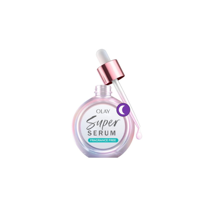 Olay Face Serum, Super Night Serum 5-in-1, Wrinkle Correcting, Fragrance-Free, 1.0fl oz