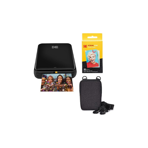 KODAK Step Wireless Mobile Photo Mini Printer (Black) Go Bundle