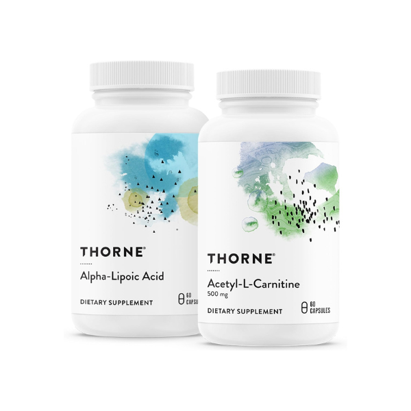 THORNE - Antioxidant Nerve Support Duo - Alpha-Lipoic Acid & Acetyl-L-Carnitine Bundle - 60 Servings