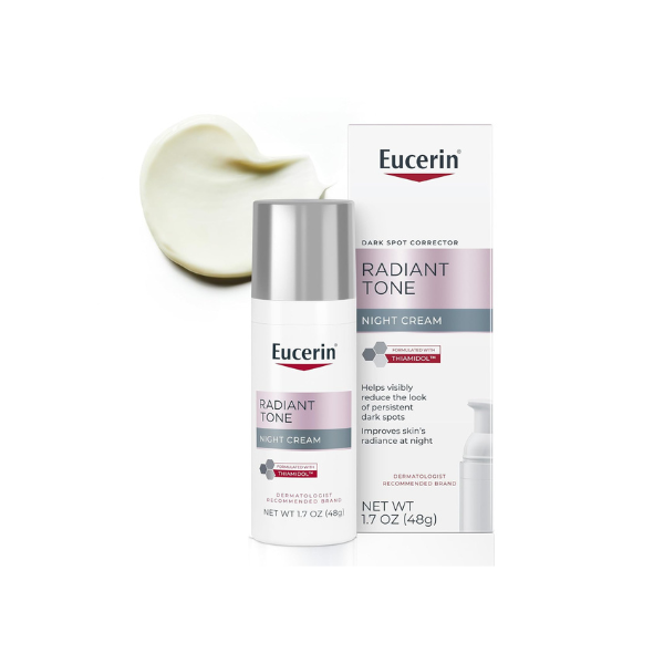 Eucerin Radiant Tone Night Cream Dark Spot Corrector with Thiamidol, 1.7 OZ