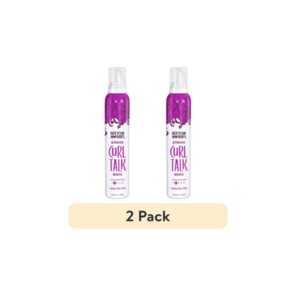 (2 pack) Not Your Mother's Curl Talk Curl Activating Hair Mousse for Lightweight Hold, 7 oz