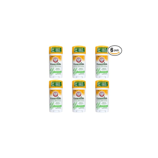 Arm & Hammer Essentials Natural Deodorant, Fresh, 2.5 Oz (Pack of 6)