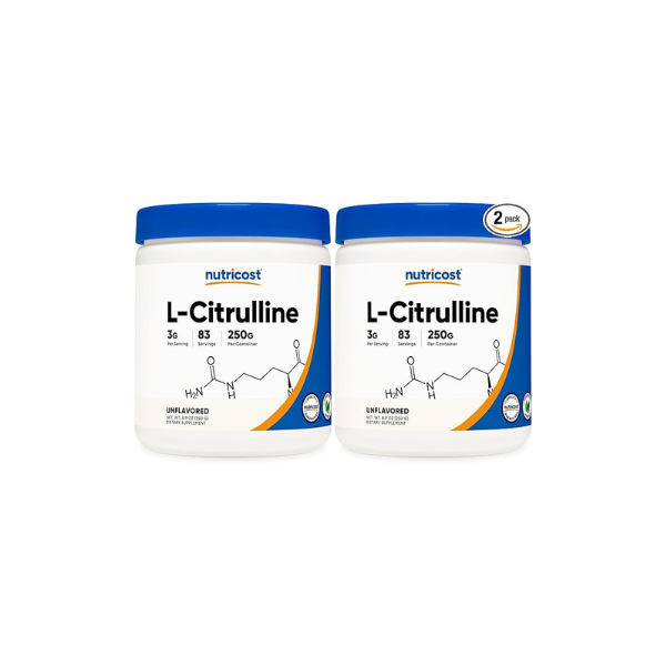 Nutricost Pure L-Citrulline (Base) Powder 250 Grams (Pack of 2)