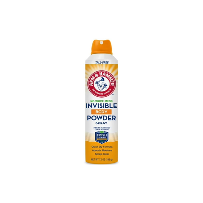 Arm & Hammer Invisible Body Powder Spray, Clear Talc-Free Body Odor & Sweat Control for Men & Women, Spray Body Powder for Women and Men, Arm and Hammer Body Spray Powder, 7 Oz (1 Pack)