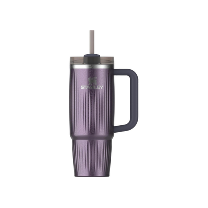 STANLEY Quencher H2.0 Tumbler with Handle and Straw 30 oz | Flowstate 3-Position Lid | Cup Holder Compatible for Travel | Insulated Stainless Steel Cup | BPA-Free | Fluted Wisteria Shine