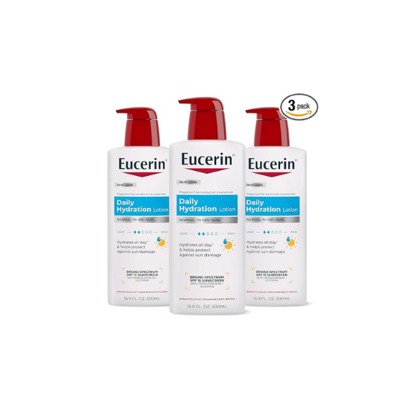 Eucerin Daily Hydration Lotion SPF 15, Multipack, 3 x 16.9 FL OZ