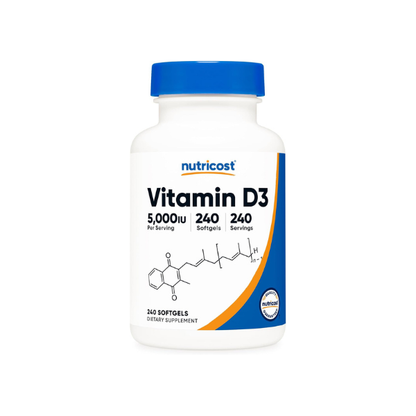 Nutricost Vitamin D3 5,000 IU (125mcg), 240 Softgels, GMO-Free