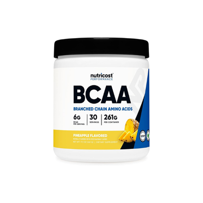 Nutricost BCAA Powder (Pineapple, 30 Servings) - Optimal 2:1:1 Ratio