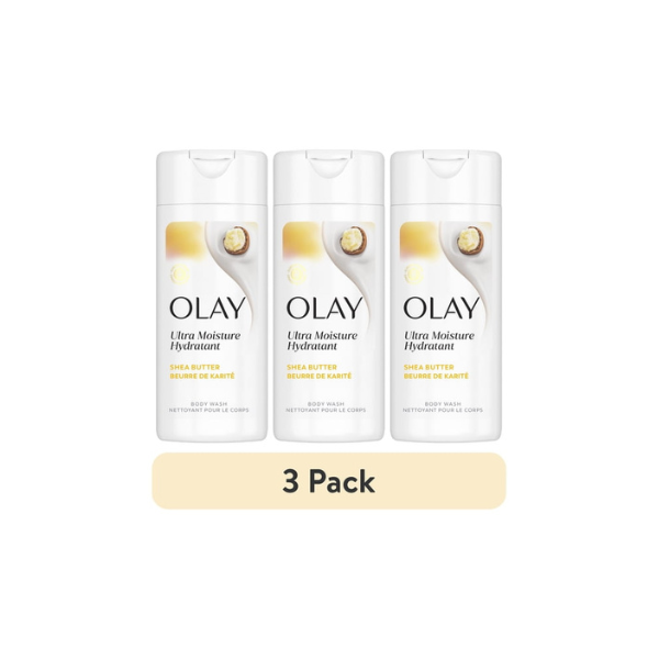 (3 pack) Olay Ultra Moisture Body Wash with Shea Butter, All Skin Types, 3 fl oz