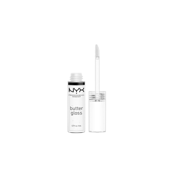 NYX Professional Makeup Butter Gloss, Non-Sticky Lip Glosses, Sugar Glass (Clear), 0.27 oz