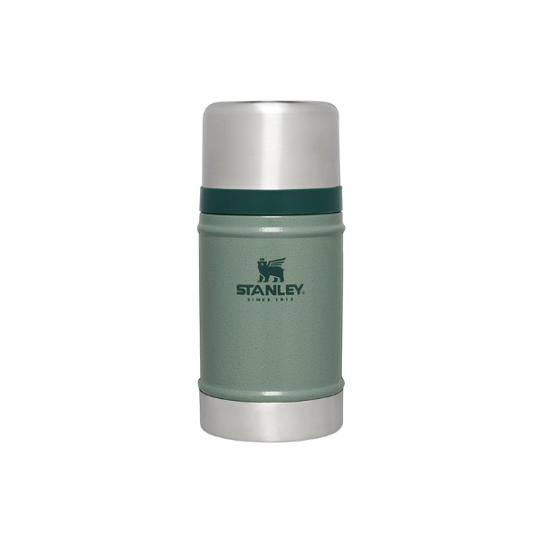 Stanley Classic Legendary Large Food Jar 24 oz | Vacuum Insulated Food Container | Wide Mouth Screw On Lid | Packable for Travel | Stainless Steel & Leakproof Lid | Hammertone Green