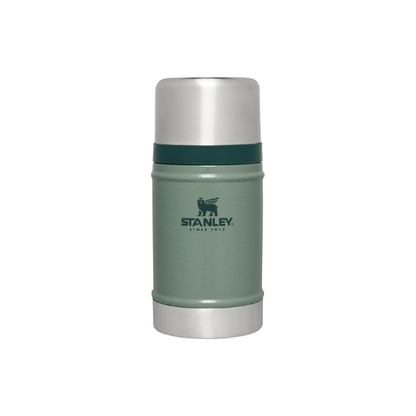 Stanley Classic Legendary Large Food Jar 24 oz | Vacuum Insulated Food Container | Wide Mouth Screw On Lid | Packable for Travel | Stainless Steel & Leakproof Lid | Hammertone Green