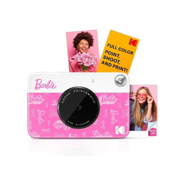 Barbie x Kodak Printomatic Full-Color Instant Print Digital Camera – 5MP Portable Barbie Camera Prints Colorful 2x3” Sticky-Back Photos – Signature Style