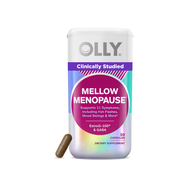OLLY Mellow Menopause Supplements, Supports 11 Symptoms* - 30 Count
