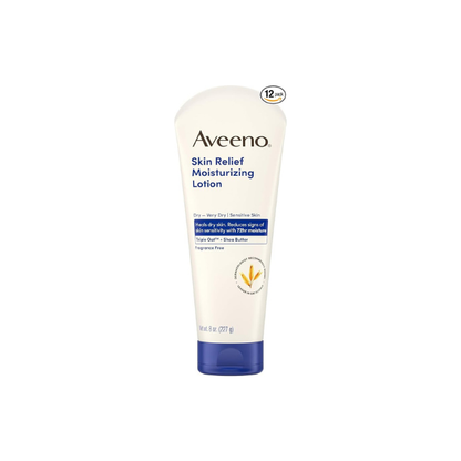 Aveeno Skin Relief Moisturizing Lotion, Fragrance-Free, 8 Fl Oz (Pack of 12)