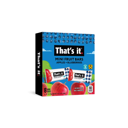 That's it. Gluten-Free Soft Chewy Apple + Blueberry Fruit Bars, 0.7 oz, 8 Ct. Shelf Stable Box
