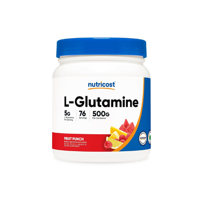 Nutricost L-Glutamine Powder (Fruit Punch) 500 Grams, 76 Servings