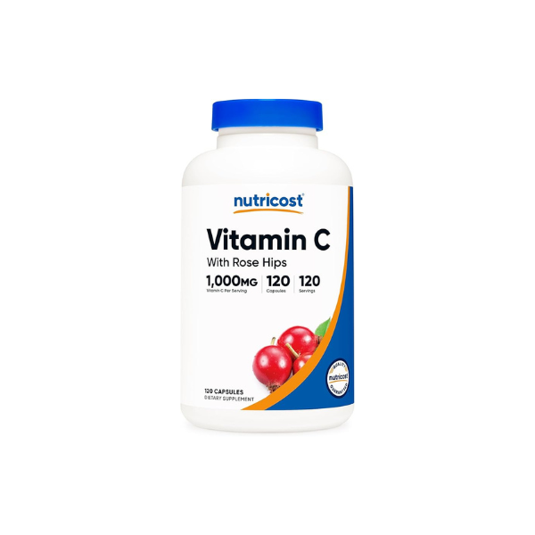 Nutricost Vitamin C with Rose Hips 1025mg, 120 Capsules, Gluten Free