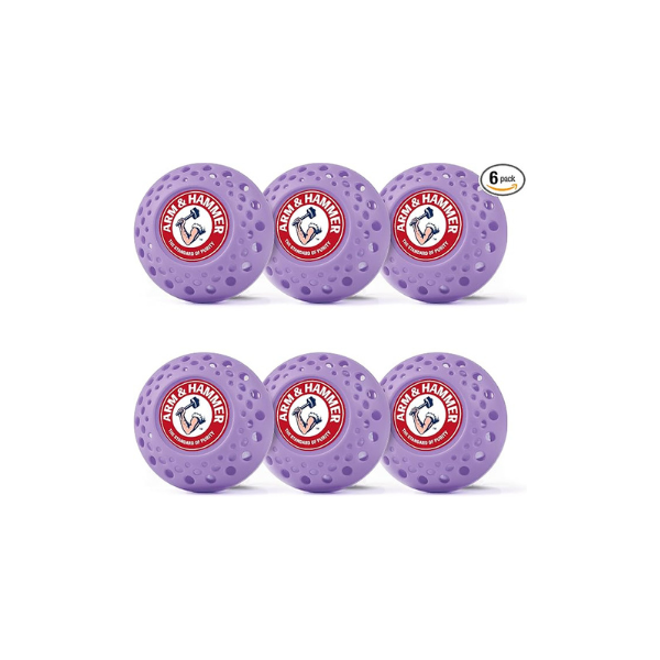 Arm & Hammer OdorBusterz Odor Eliminator Balls, Lavender, 6 Count - Baking Soda Odor Control for Closets, Drawers, Hampers & Small Spaces