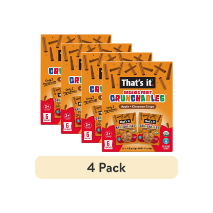 (4 pack) That's It. Crispy, Gluten-Free, Organic Apple + Cinnamon Crunchables, 6 Count