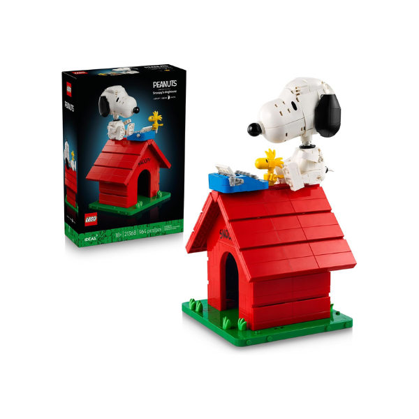 LEGO Ideas Peanuts: Snoopy's Doghouse 21368 | Collectible Building Set for Adults, Ages 18+, Relaxation Activity, Display for Home Office & Bedroom, 964 pieces
