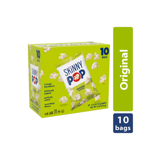 SKINNYPOP Original, Gluten Free Popcorn Bags, .5 oz (10 Count)