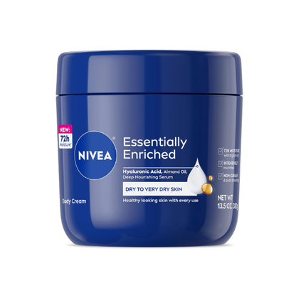 NIVEA Essentially Enriched Body Cream with Hyaluronic Acid, 13.5 Oz