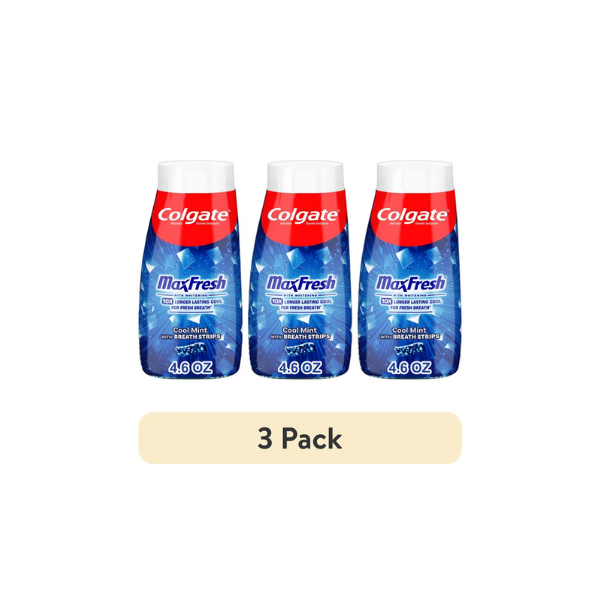 (3 pack) Colgate MaxFresh Clean Mint Toothpaste, 4.6 oz