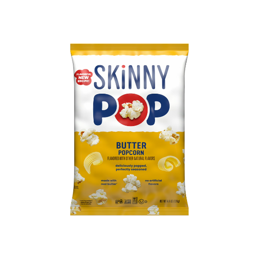 SKINNYPOP Butter Flavored, Gluten Free Popcorn Bag, 4.4 oz