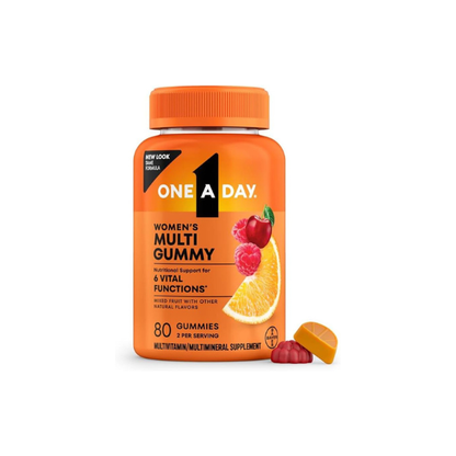 One A Day Womens Multivitamin Gummy - Gummy Vitamins for Women with Biotin, Zinc, Folic Acid, Iodine Vitamin Gummies, Chewable Multivitamin, 80 Count (Packaging May Vary)