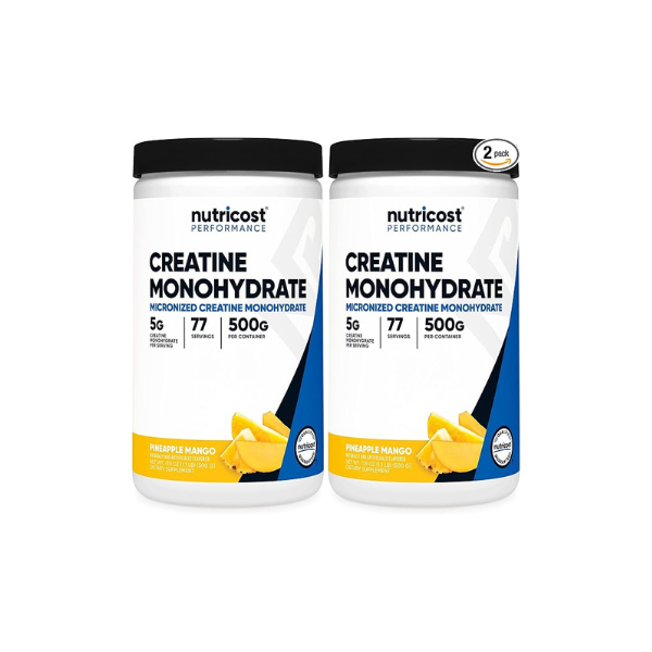 Nutricost Creatine Monohydrate Powder (Pineapple Mango, 500 Gram) - Micronized Creatine Supplement - Vegan, GMO-Free, Gluten Free (Pack of 2)