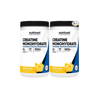 Nutricost Creatine Monohydrate Powder (Pineapple Mango, 500 Gram) - Micronized Creatine Supplement - Vegan, GMO-Free, Gluten Free (Pack of 2)
