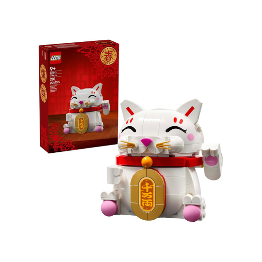 LEGO Lucky Cat Building Toy for Girls & Boys - Smiling Cat W/Waving Paw Function for Kids, Ages 9+ - Home Decor for Spring Festival & Chinese New Year Celebrations - Gift Idea for Birthdays - 40813