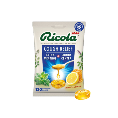 Ricola Throat Care Max Honey Lemon Cough Drops, 120 ct.