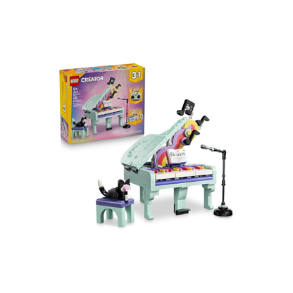 LEGO Creator 3 in 1 Music Decor Piano with Cat 31392 | Building Toys for Girls & Boys, Ages 9+, 3 Building Options, Bedroom or Desk Decor, 485 pieces, Gift for Birthdays