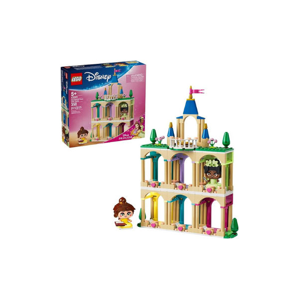 LEGO Disney Princess Mini Belle & Tiana with Castle Building Toy - Princess Toy Figures & Playset for Girls & Boys, Ages 5+ - Gift for Birthday - 43291