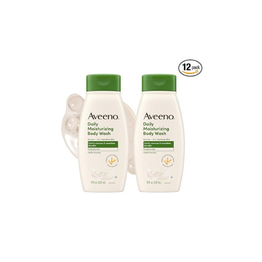 Aveeno Daily Moisturizing Body Wash, Prebiotic Oat, Dry Skin, 36 Fl Oz (Pack of 6)