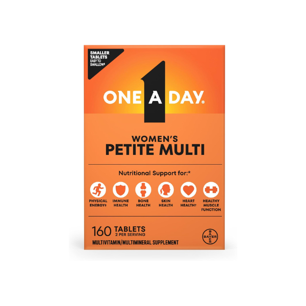 One A Day Women’s Petites Multivitamin,Supplement with Vitamin A, C, D, E and Zinc for Immune Health Support, B Vitamins, Biotin, Folate (as folic acid) & more,Tablet, 160 count
