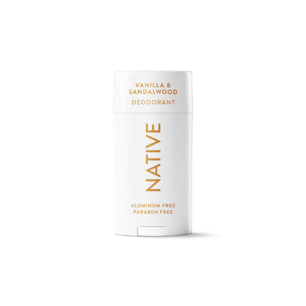 Native Deodorant, Aluminum Free for Women and Men, Vanilla & Sandalwood Scent, 2.65 oz
