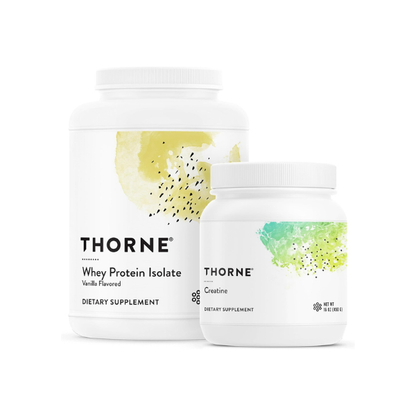 THORNE - Muscle Support Bundle - Whey Protein Isolate Vanilla & Creatine - NSF Certified - 30 to 90 Servings