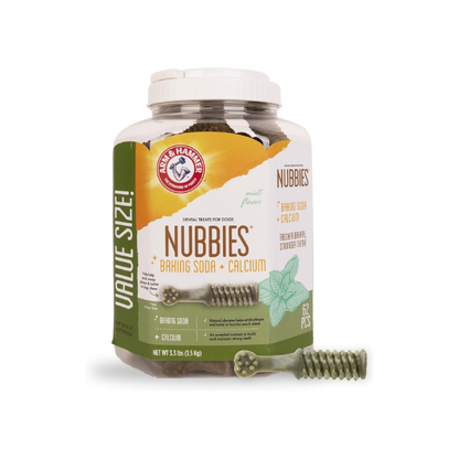 Arm & Hammer Nubbies, Dental Dog Treats, Mint Flavor, 62 Count Bucket