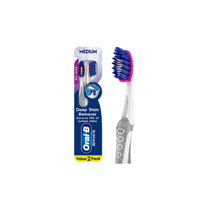 Oral-B Toothbrush Pack, Pro Whitening Manual Toothbrush, Medium Bristles, 2 Count