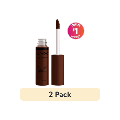 (2 pack) NYX Professional Makeup Butter Gloss, Non-Sticky Lip Gloss, Lava Cake, 0.27 Oz
