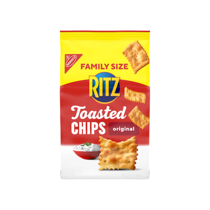 RITZ Toasted Chips Original Crackers, Party Snacks, Family Size, 11.4 oz