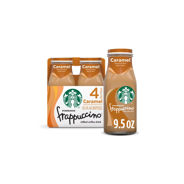 Starbucks Frappuccino Chilled Coffee Drink, Caramel, 4 count, 9.5 fl oz Bottles