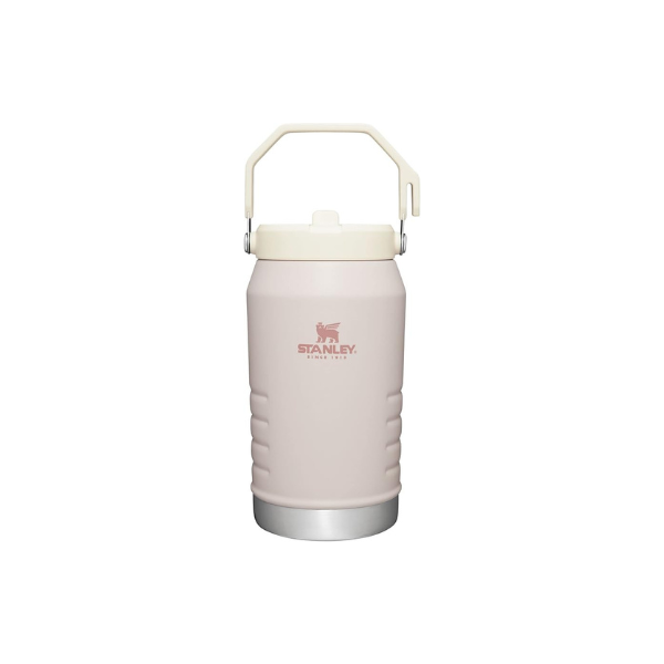 Stanley IceFlow Flip Straw Jug with Handle 64 oz| Twist On Lid and Flip Up Straw | Leak Resistant for Travel and Sports | Insulated Stainless Steel | BPA-Free | Rose Quartz