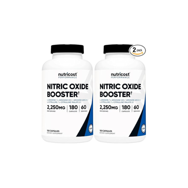 Nutricost Nitric Oxide Booster 2250mg, 180 Capsules - 750mg Per Casule, 60 Servings - Gluten Free and Non-GMO (Pack of 2)