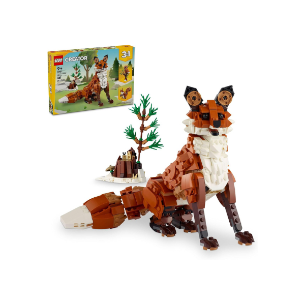 LEGO Creator 3 in 1 Forest Animals Red Fox Toys - Building Toys for Kids, Boys & Girls, Ages 9+ - W/ 3 Building Options into Fox, Owl, or Squirrel - Gift for Birthdays - 31154