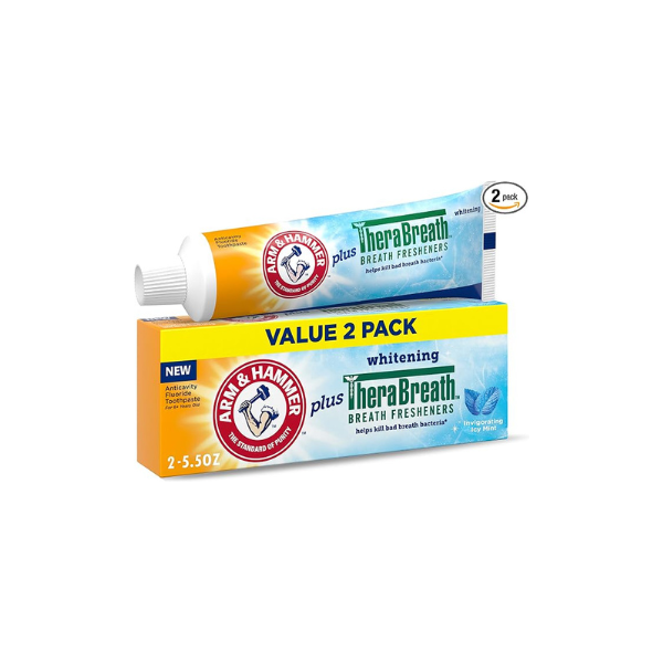 ARM & HAMMER Plus TheraBreath Toothpaste, Icy Mint, 5.5 oz, 2-Pack